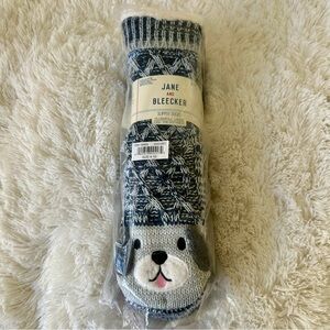 NWT Jane and Bleecker Women’s 2 Pack Multicolor Dog Slipper Socks Size 4-10